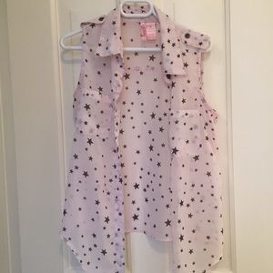 Pink Blouse with Black Stars